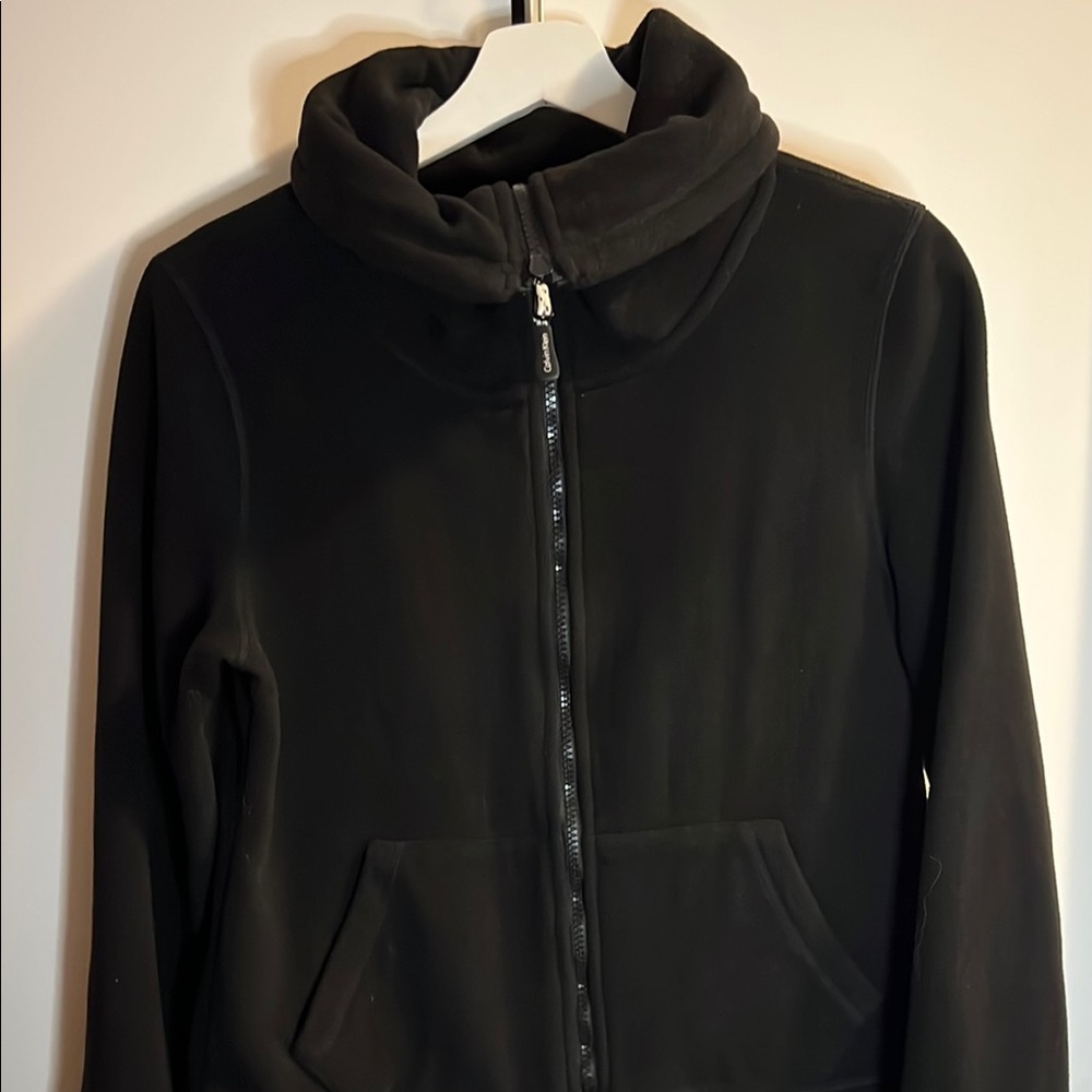Calvin Klein Black Fleece Zip-Up Hoodie